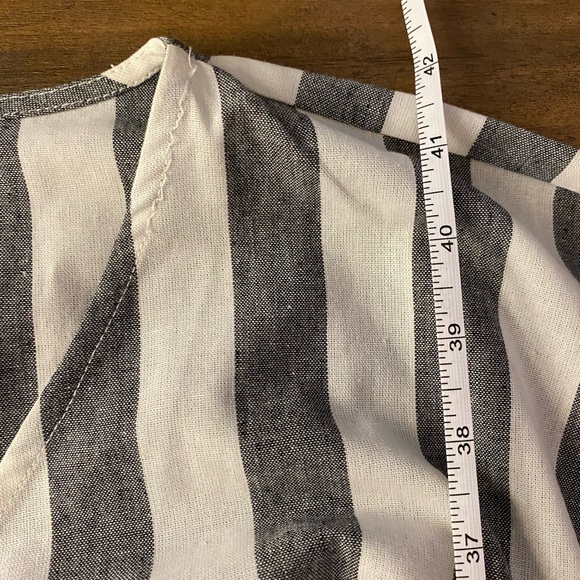 Roolee Gray and White Striped Midi Dress - Picture 6 of 7